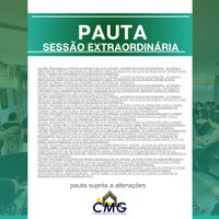 Pauta Sessão extraordinária 