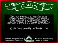 15 de outubro, dia dos Professores!