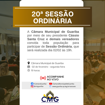  As sessões ordinárias estão de volta!