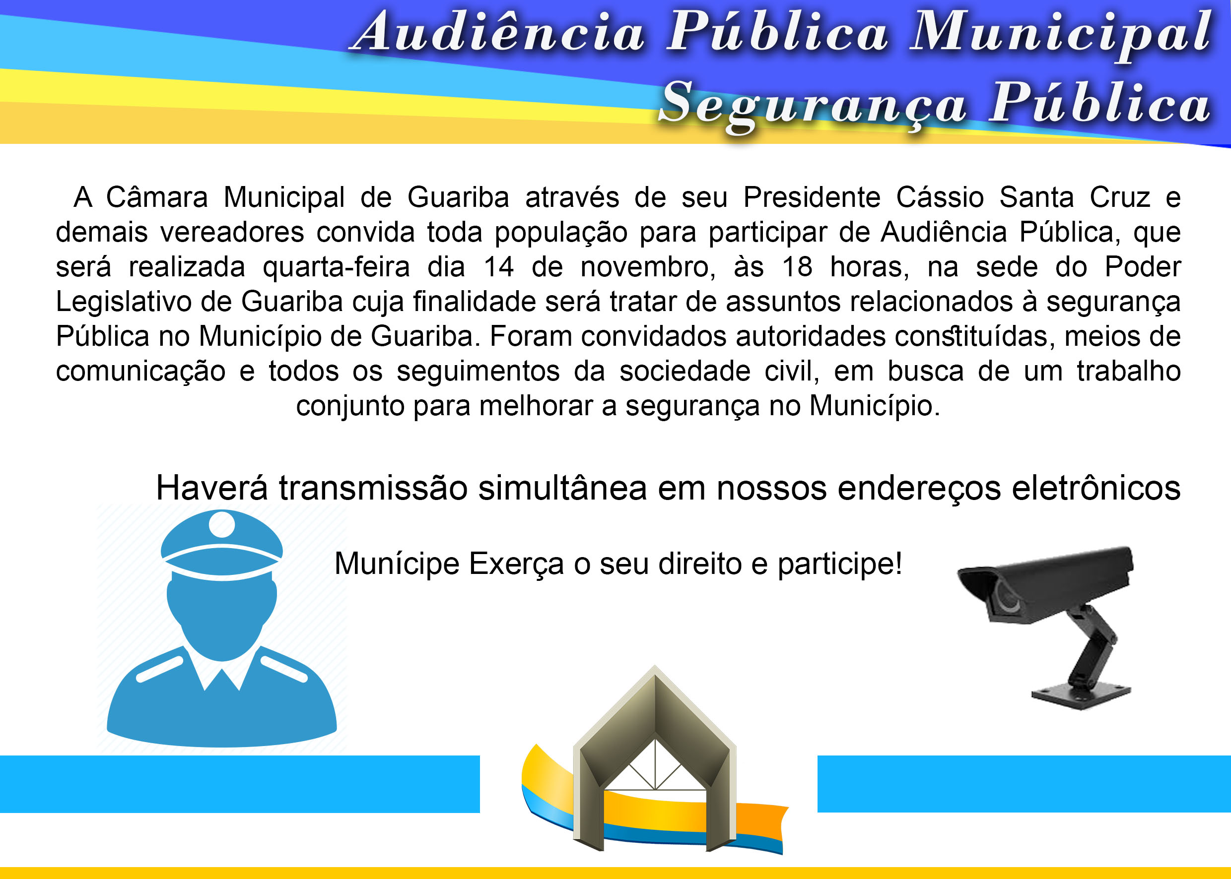 Audiência Pública Municipal sobre Segurança Pública no Município