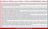 Audiência Pública que instituiu o Plano Municipal de Mobilidade Urbana