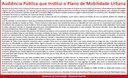 Audiência Pública que instituiu o Plano Municipal de Mobilidade Urbana