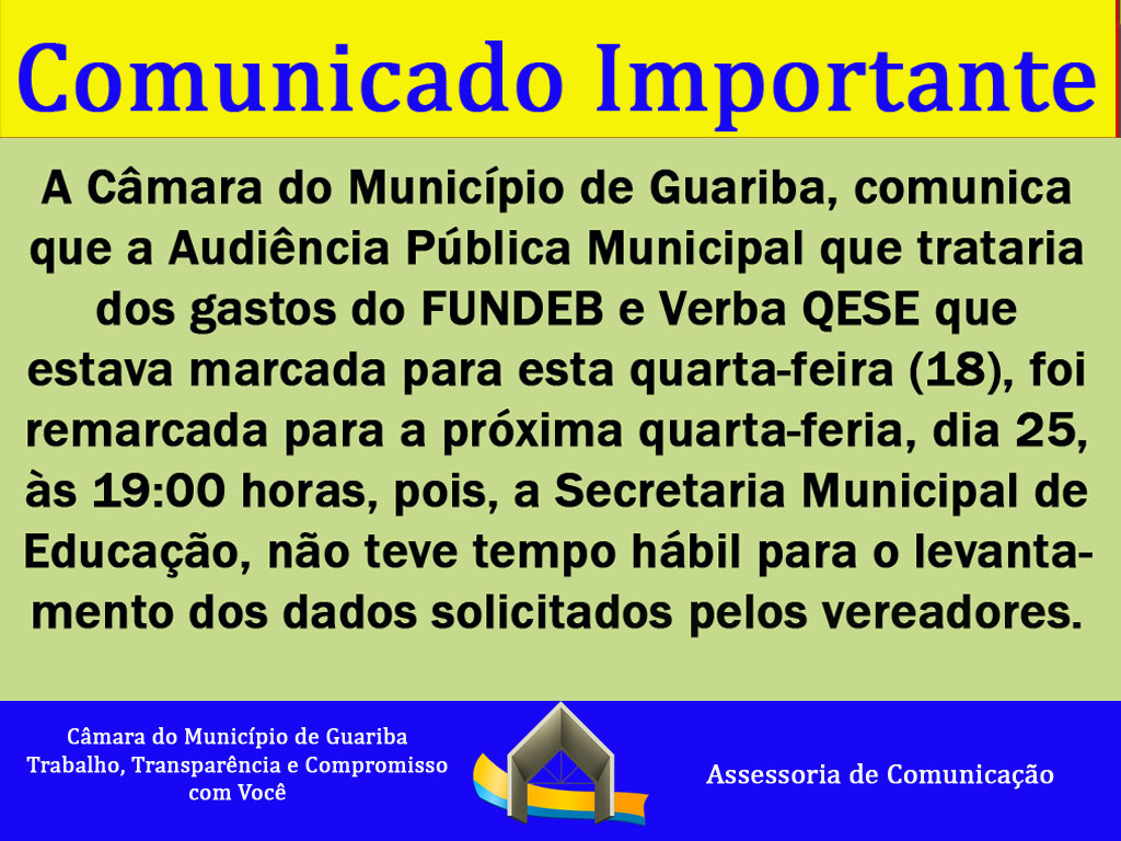 Comunicado Importante