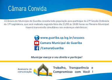 Convite 27ª. Sessão Ordinária