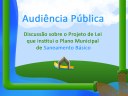 Convite para Audiência Pública sobre o Plano Municipal de Saneamento Básico