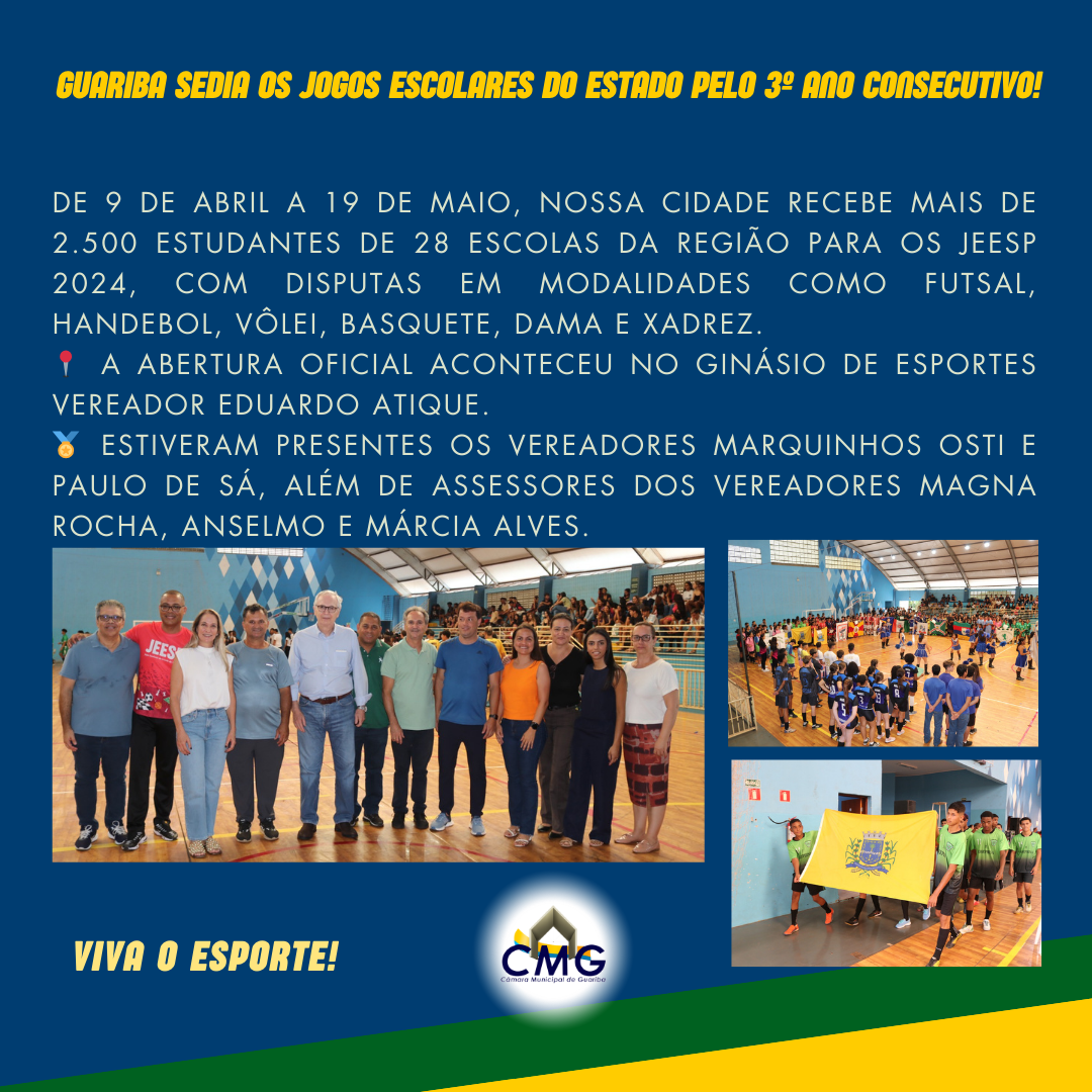  Guariba sedia os Jogos Escolares do Estado pelo 3º ano consecutivo!