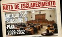 Nota de Esclarecimento - Votação dos Subsídios para 2029-2032