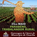 O seu trabalho faz a terra mais fértil. Você planta a fé, semeia a Paz e cultiva a Esperança!