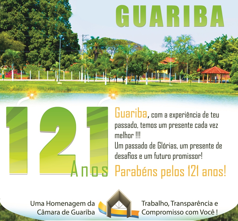 Parabéns Guariba pelos 121 anos