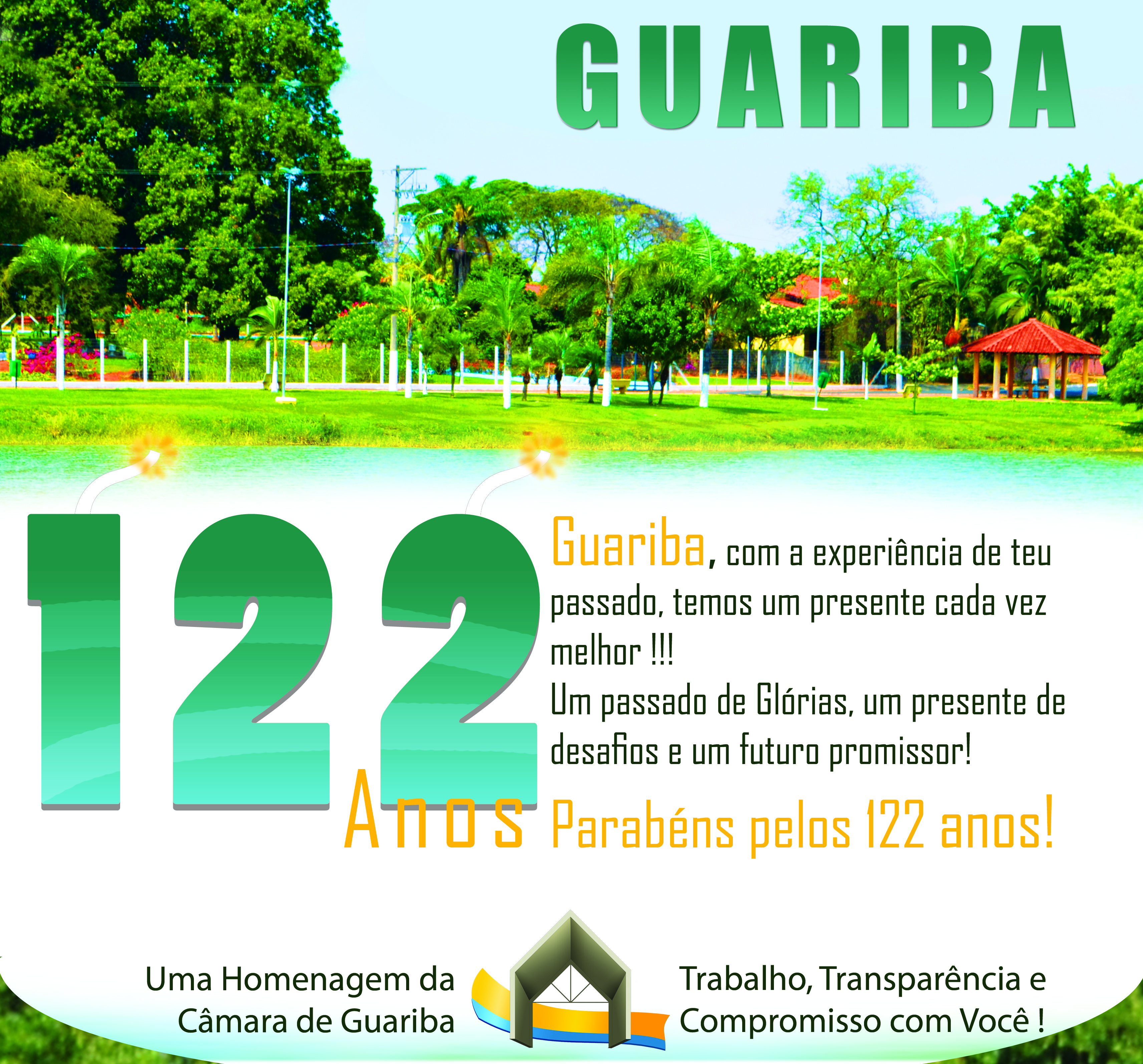 Parabéns Guariba pelos 122 anos!