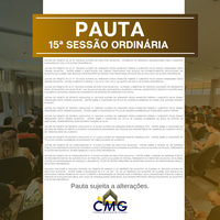 Pauta 15ª. Sessão Ordinária