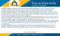 Pauta 15ª Sessão Ordinária