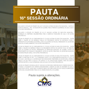Pauta 16ª Sessão Ordinária