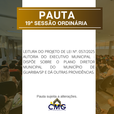 pauta 19 Sessão Ordinária