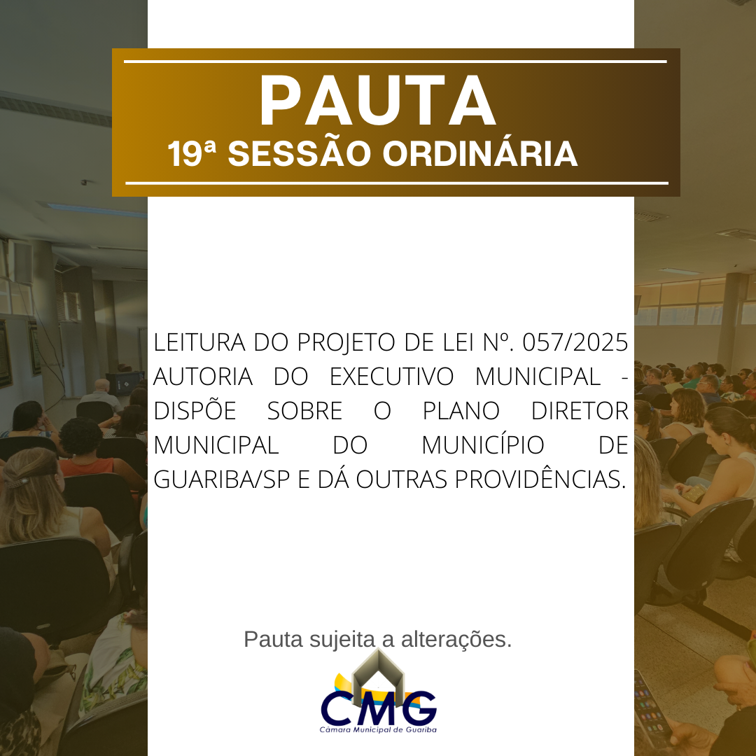 pauta 19 Sessão Ordinária