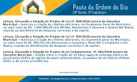 Pauta 20ª Sessão Ordinária