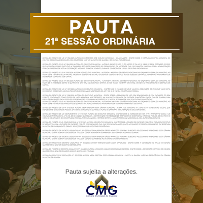 Pauta 21 Sessão