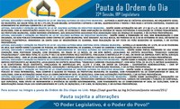 PAUTA 22ª SESSÃO ORDINÁRIA