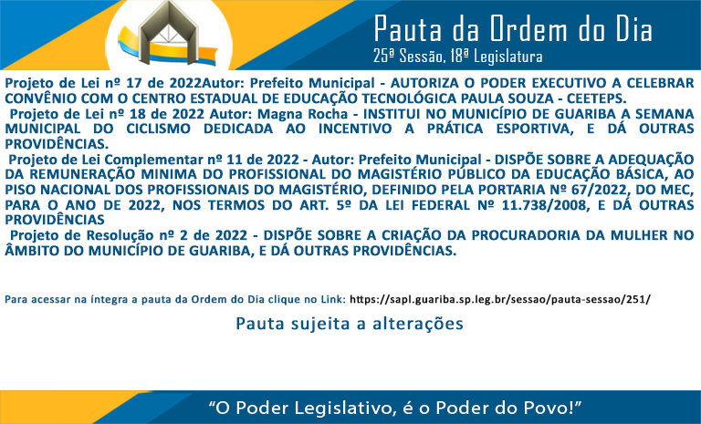 pauta 25 sessão