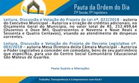 Pauta 27ª Sessão Ordinária