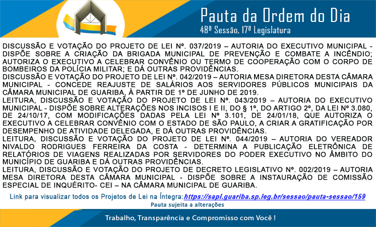 Pauta 48ª. Sessão