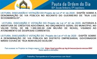 Pauta 68ª. Sessão Ordinária