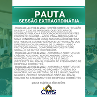 Pauta Extraordinária