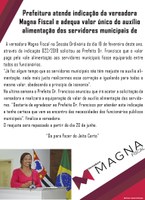 Prefeitura atende indicação da vereadora Magna Fiscal e adequa valor único do auxílio alimentação dos servidores municipais de Guariba