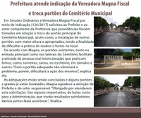 Prefeitura atende indicação da Vereadora Magna Fiscal e troca portões do Cemitério Municipal