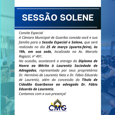 Sessão Solene Título de Cidadão Dr. Fábio Laurentiz