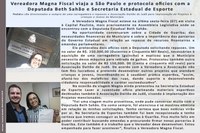 Vereadora Magna Fiscal viaja a São Paulo e protocola ofícios com a Deputada Beth Sahão e Secretaria Estadual de Esporte