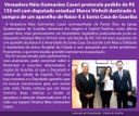 Vereadora Néia Guimarães Caseri protocola pedido de R$ 150 mil com deputado estadual Marco Vinholi destinado à compra de um aparelho de Raios-X à Santa Casa de Guariba